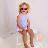 PERFECT LITTLE THING Girls Blue And Pink Frill Swimsuit