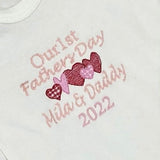 Our 1st Fathers Day Baby sleepsuit & Bib