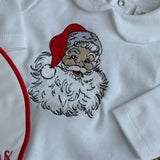 Baby’s Christmas Unisex Santa’s Sleepsuit & Hamdmade Bib