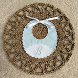 Baby Boys Blue Scallop Bib