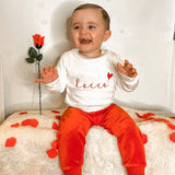 VALENTINES DAY Unisex Personalised White Cotton Lightweight Jumper 7 Designs