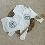 Luxury Personalised Rocking Horse Sleepsuit & Bib Set