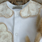 Unisex Baby Safari Handmade Sleepsuit and Bib