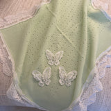 Luxury Handmade Lime Green Lace Muslin Square – Baby Burp Cloth UK