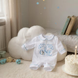 Boys White & Blue Birthday Pjs