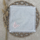 Baby Girl's Lace Edge Napkin/Muslin - Pink Butterfly