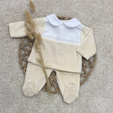 Baby Boy’s Beige Velour 2 Piece outfit