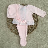 Baby Girls Pink Lace Knitted 3 Piece