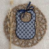Baby's Blue Monogram Handmade Bib