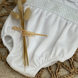 Baby Boy's Albert White & Blue Smocked Romper