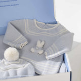 NEW SEASON Mac ilusion Boys Grey 3D Rabbit Knitted 4 Piece Outfit - 3 Months