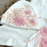 Blush Blossom Luxury Baby Sleepsuit & Hat – Bambino Embroidery Exclusive