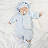 Dandelion Tiny Baby Bear Velour jacket - Blue