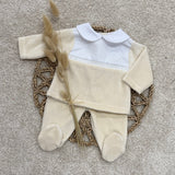 Baby Boy’s Beige Velour 2 Piece outfit