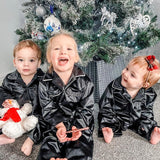 Kids Velour Personalised Pyjamas - Black