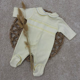 Baby Lemon Smocked Cotton Sleepsuit