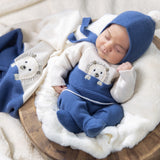 NEW SEASON Mac ilusion Blue Hedgehog Knitted 3 Piece Outfit - Newborn
