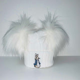 Peter Rabbit Two White Pom Hat - White