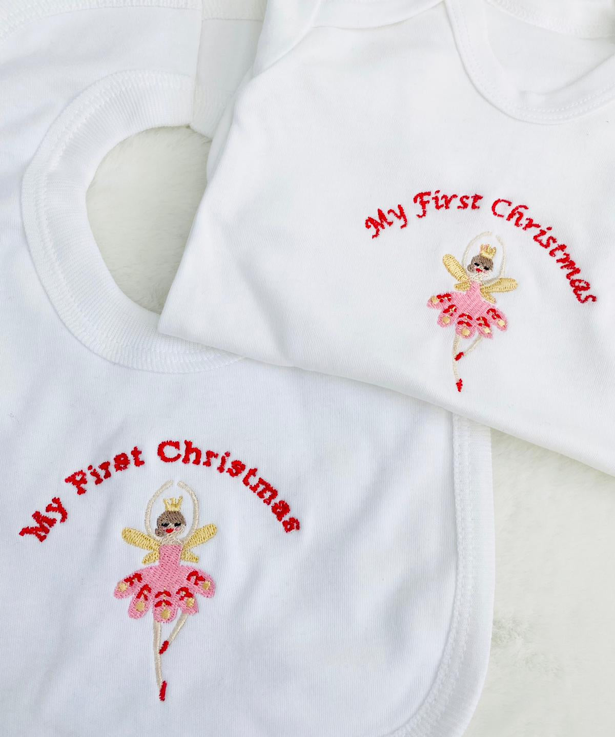 Perfect Little Thing My First Christmas Ballerina Baby Grow And Bib