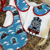 Boys Thomas The Tank Engine Handmade Sleepsuit And Bib