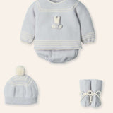 NEW SEASON Mac ilusion Boys Grey 3D Rabbit Knitted 4 Piece Outfit - 3 Months