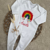 Perfect Little Thing Baby's Rainbow Personalised Babygrow