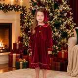 PRE-ORDER The Mayfair Collection Ruby Edition – Personalised Girls’ Luxury Velvet Christmas Dress