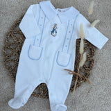 Peter Rabbit White & Blue Sleepsuit