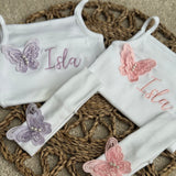 Baby Girls Personalised Butterfly Vest & Headband