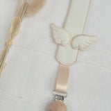 Personalised Angel Wings Dummy Clip | Handmade Baby Dummy Holder UK