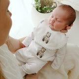 Luxury White Teddy Bear Baby Two Piece & Bib Gift Set
