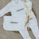 Beige Daddy I Love You Sleepsuit and Bib