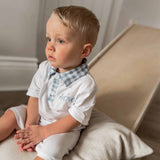 Boys Blue Gingham All In One