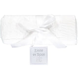 Emile Et Rose Glacier Unisex White Knit Baby Blanket