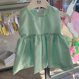 Girls Mint Green Plain Summer Dress