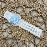 Baby Girls Headband with a blue Flower