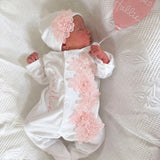 Baby Girls Baby Pink Flower Baby Grow Set