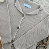 Boys Beige Knitted Cardigan 6 Months