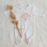 Baby Girls Cotton Hot Air Balloon Sleepsuit