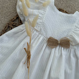 Baby Girls White Cotton Summer Dress 6 Months