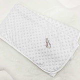 New Peter Rabbit & Flopsy Bunny Dimple Blanket - White Flopsy