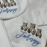 Unisex Baby Personalised 4 Piece with bears