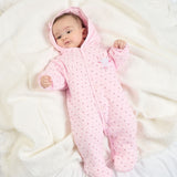 Dandelion Tiny Baby Bear Star Printed Pramsuit - Pink