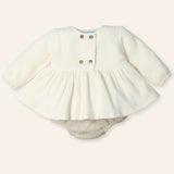 NEW SEASON Mac Ilusion Girl's Cream Waffle Dress & Knickers  - 3 Month