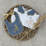 Baby Girls Handmade Horse Sleepsuit & Bib