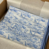 Boy's Blue Safari Toile Print Blanket