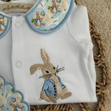 Peter Rabbit & Jemima Puddle-Duck Baby Sleepsuit and Handmade Bib Set