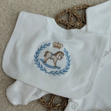 Luxury Personalised Rocking Horse Sleepsuit & Bib Set