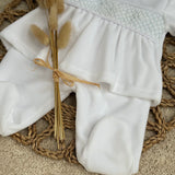 Baby Boy's Albert White & Blue Smocked 2 Piece