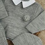 Baby Boy's Grey Pom Spanish Knitted Outfit